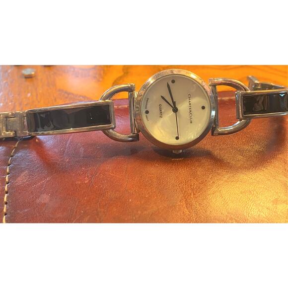 Women's 30mm Silver Tone Charter Club Watch with MOP Face - Picture 2 of 4